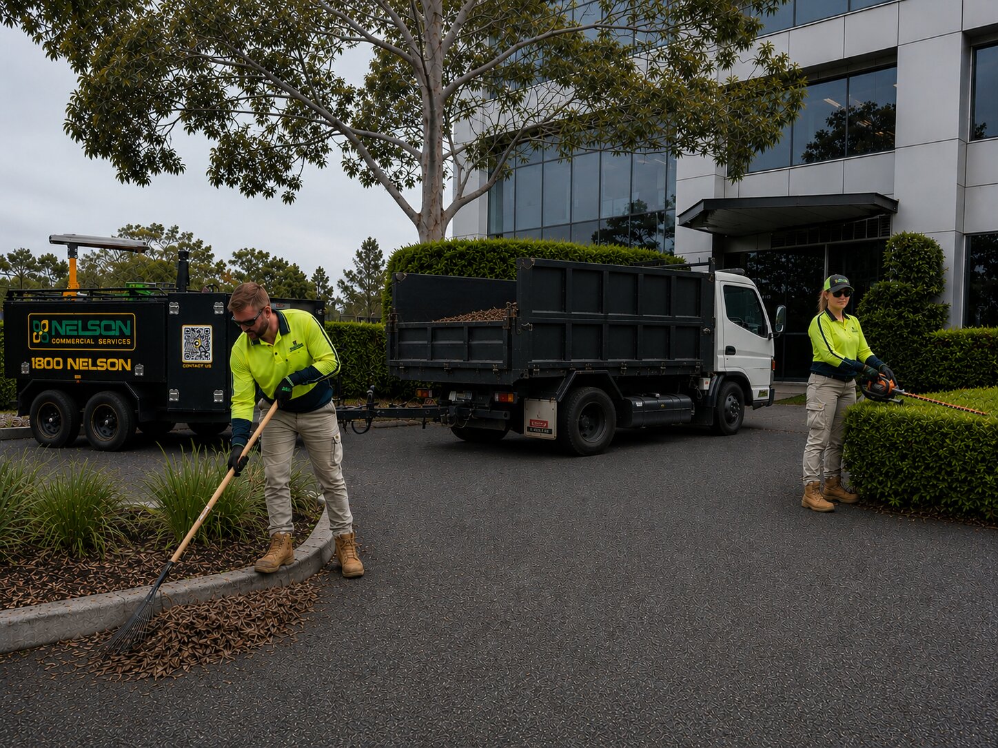Nelson Commercial grounds maintenance team at a strata complex in Brisbane